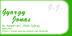 gyorgy jonas business card
