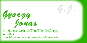 gyorgy jonas business card